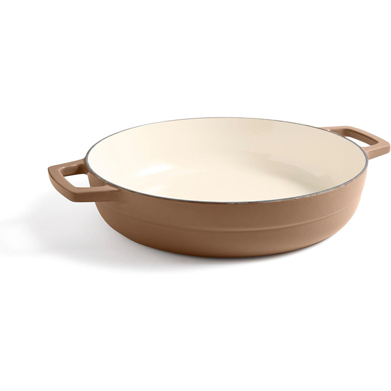 Martha by Martha Stewart 3.5 QT Enameled Cast Iron Braiser w/Lid, Ganache