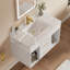 Ensemble de meuble-lavabo mural flottant blanc moderne avec pierre frittée encastrable 35 po Chiverton-1958656429-1958656416-1957807516