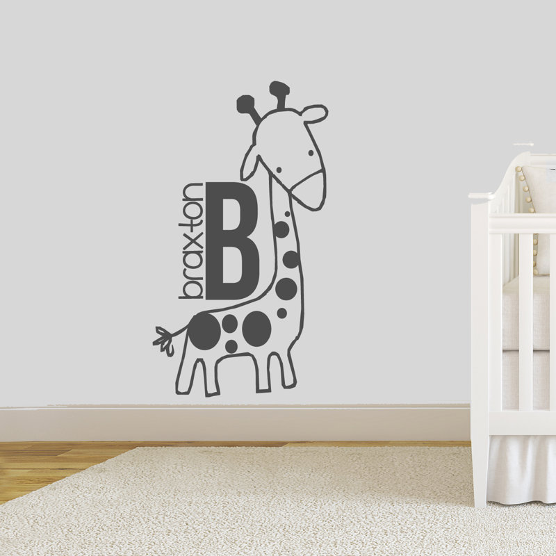 Adhésif décoratif girafe personnalisé, Gris foncé, Oui