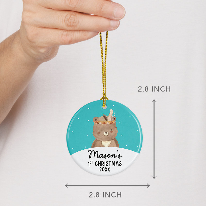 Ornement rond en forme d'ours, Blue