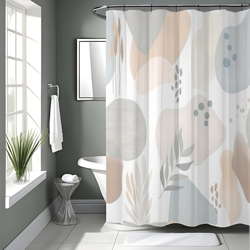 Rideau de douche abstrait Krijn, H 72 po x l 70 po