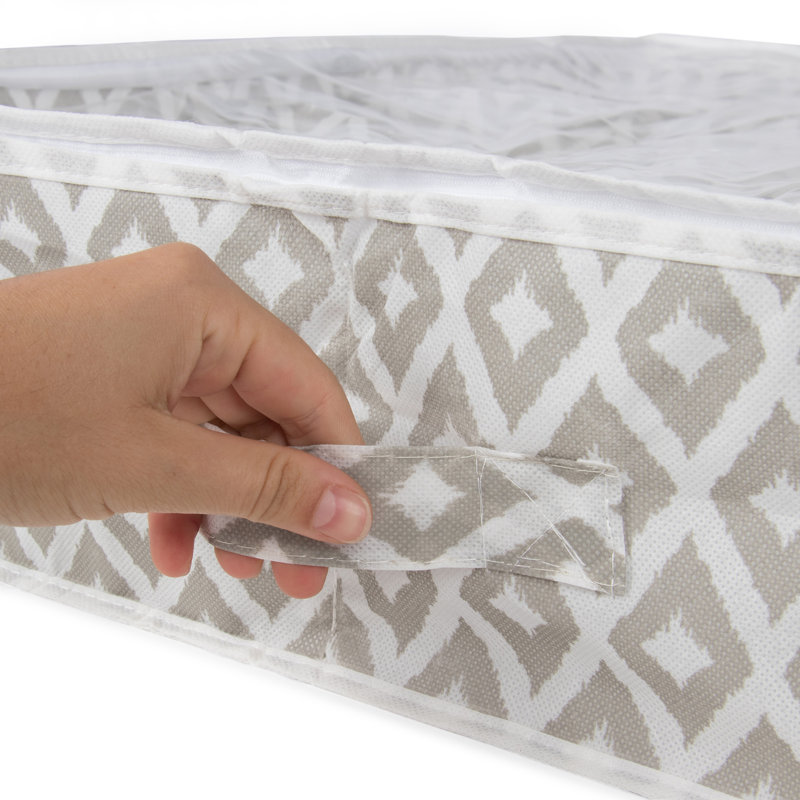 Latitude Run Fabric Decorative Bin, Beige