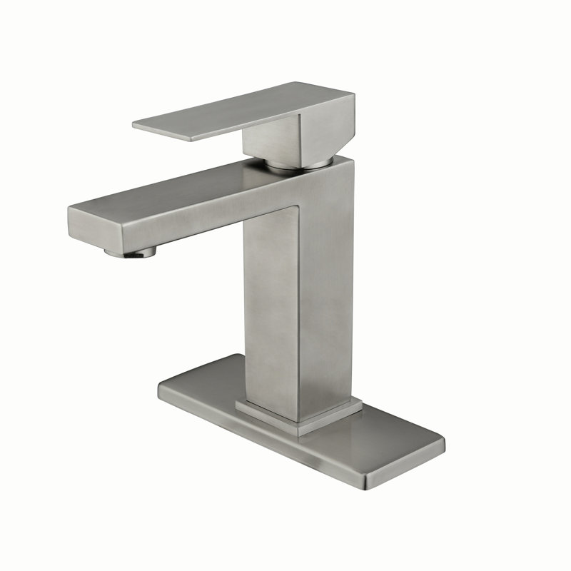 Waterfall Spout Bathroom Faucet, Single Handle Stainless Steel Vanity Sink Tap In Brushed Nickel, Materials For Durability, To Corrosion And Fingerprints, Silent Splash- Water Flow Performance Nickel