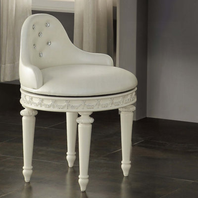 Swivel Vanity Chair With Tufted Back