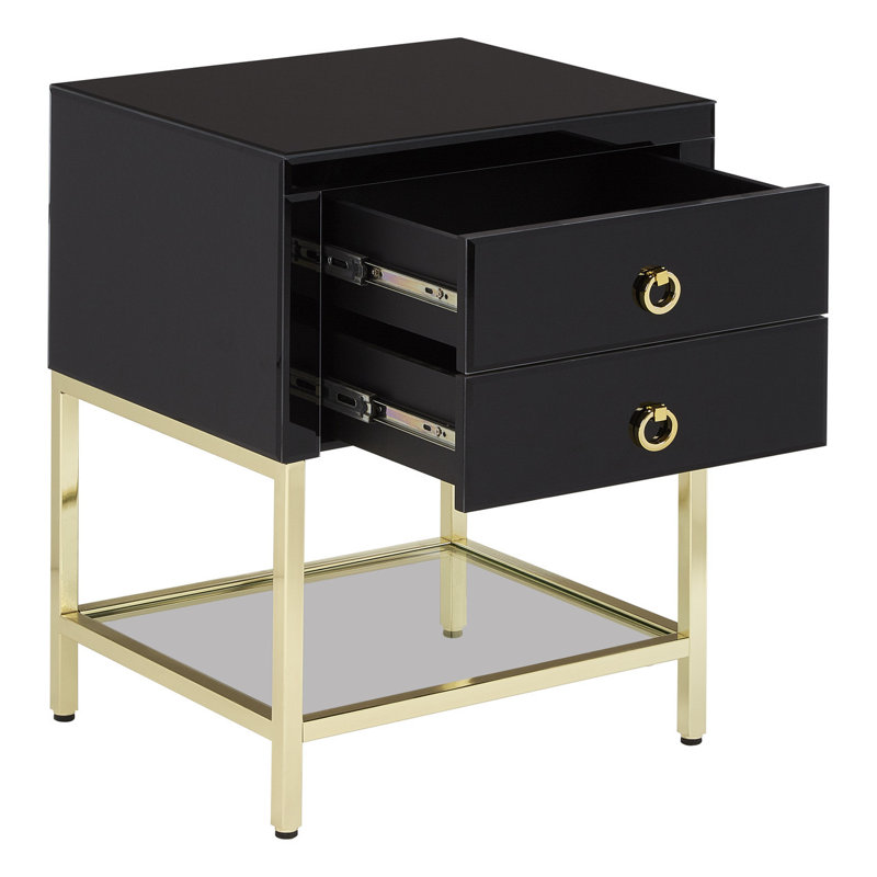 Tanna 46cm W Stainless Steel Bedside Table