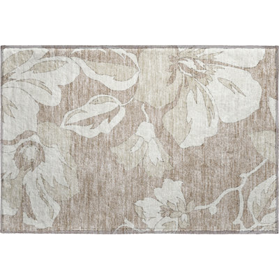 Premium Machine Washable Prisco Taupe Rug