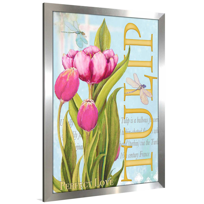 «Elegant Tulip II», impression, H 49,5 po x l 33,5 po x P 1 po, Encadrement argenté