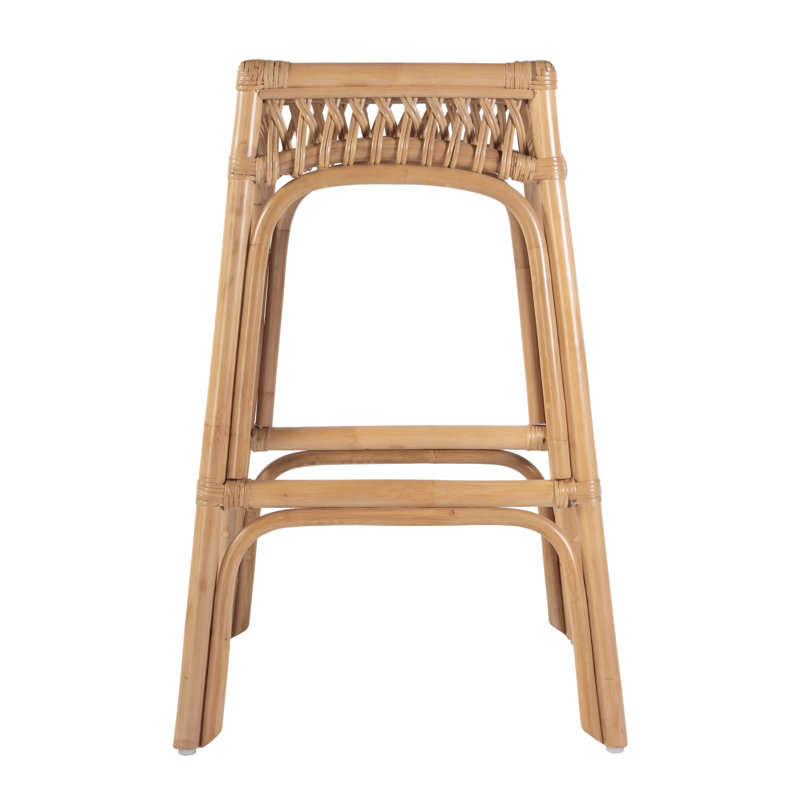 Antigua 24.75 in. Seat Height Square Rattan Count Stool, Bar Stool (30.25” Seat Height)