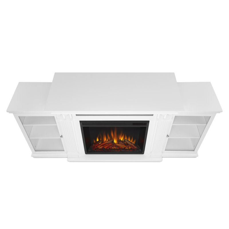 Calie 67'' TV Stand with Fireplace, White