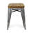 18" Galvanized Metal Backless Chair-1530770789