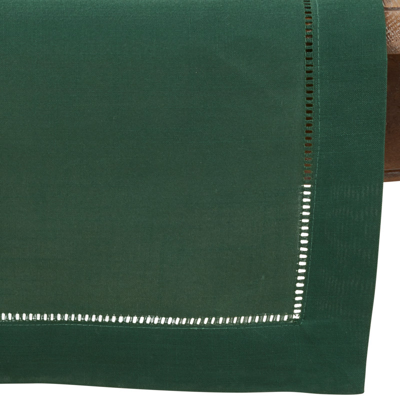 Emmeline Solid Color Table Runner, Green, 72" L x 16" W