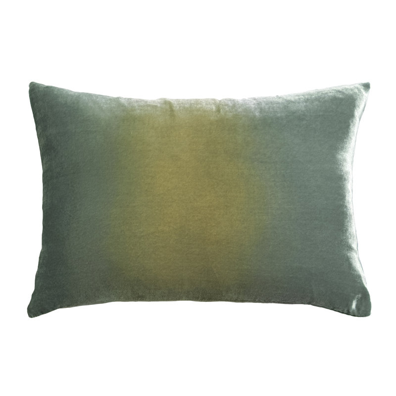 Ombre Square Velvet Pillow Cover & Insert, Rectangle 14"H x 20"W, Basil