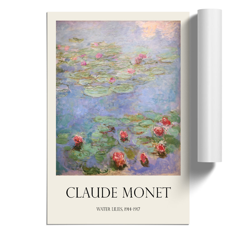 Water Lilies Lily Pond Print by Claude Monet - Frameless Print, 30cm H x 21cm W x 0.1cm D