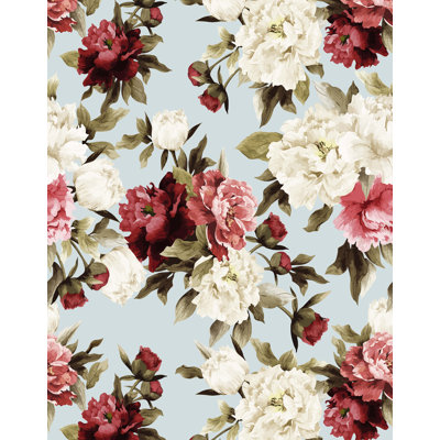Lecanto 7m x 75cm Matte Painted Floral Wallpaper Roll