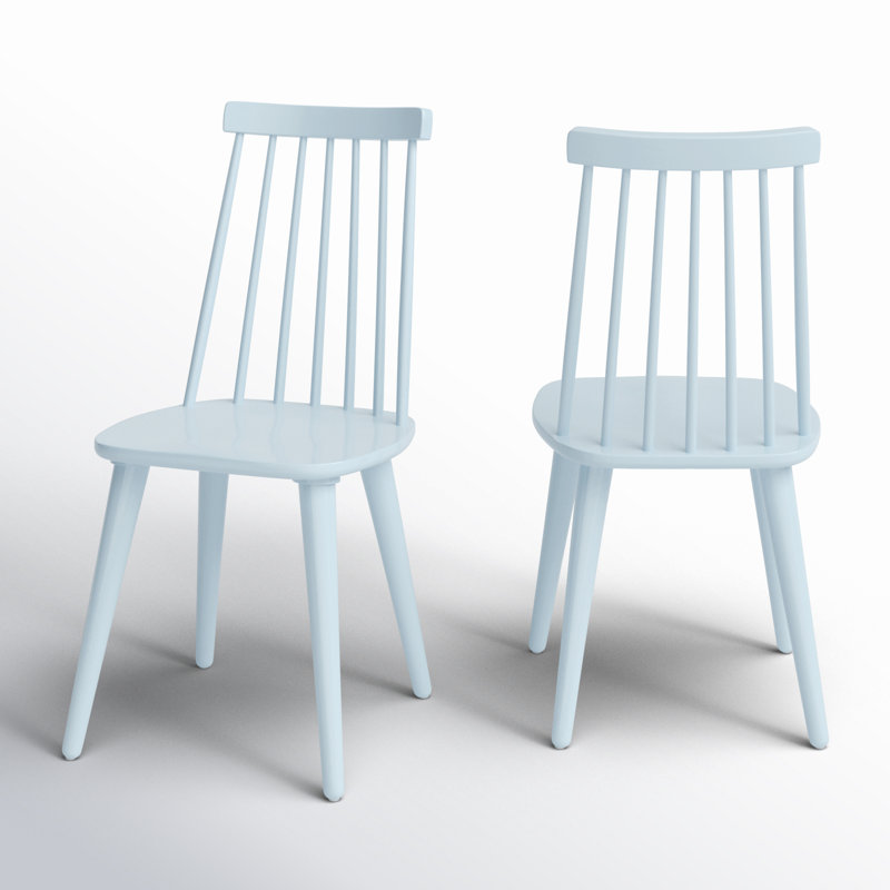 Chaise d'appoint en bois massif Rolde, Bleu pâle