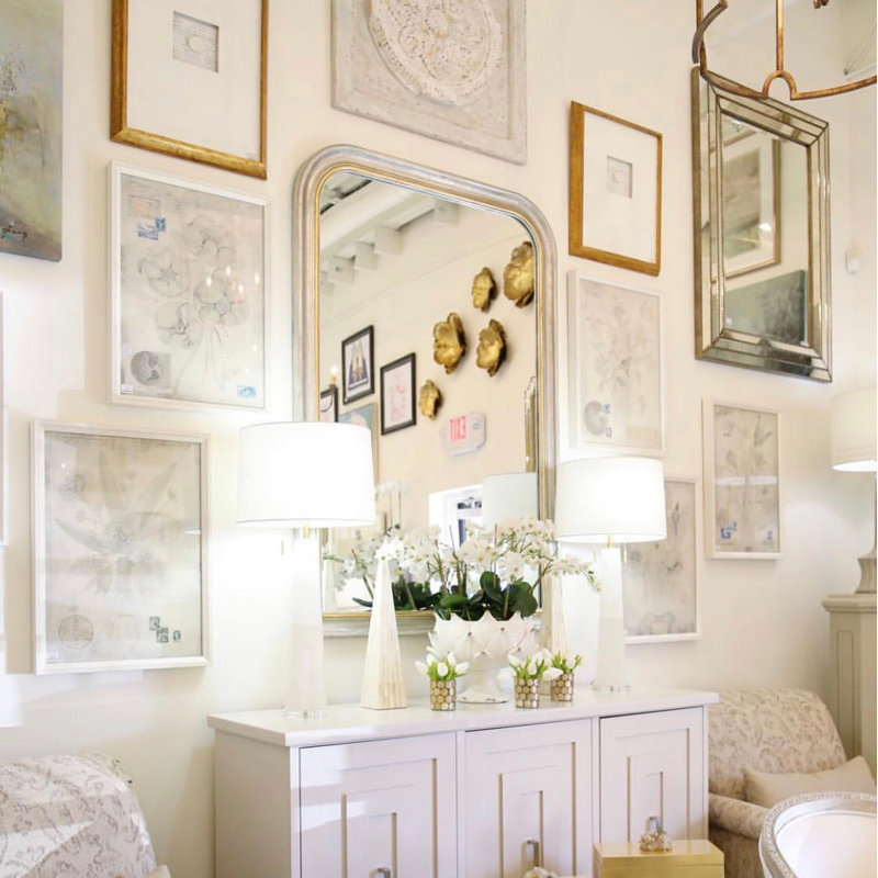 Chateau Flat Wall Mirror, Antique Silver/Gold