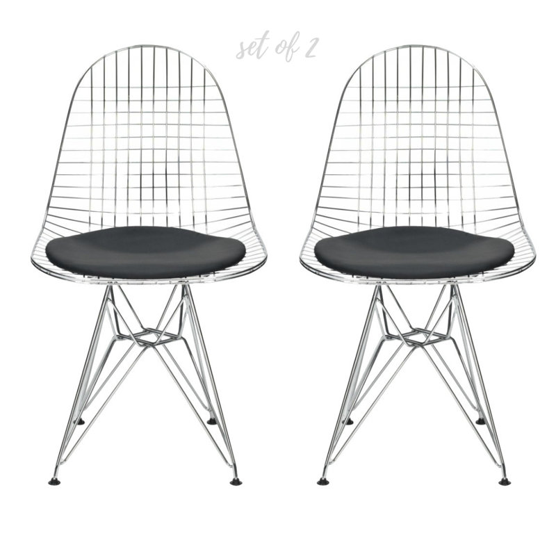 Baronta Side Chair, Chrome/Black
