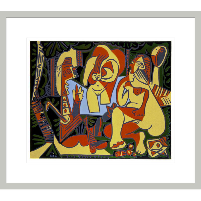 Le déjeuner sur l'herbe d'après Manet I par Pablo Picasso, impression giclée sur cadre, H 17,75 po x l 20,05 po