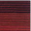 Tapis rayé rouge en laine et coton tissé à la main Cruz-145268751