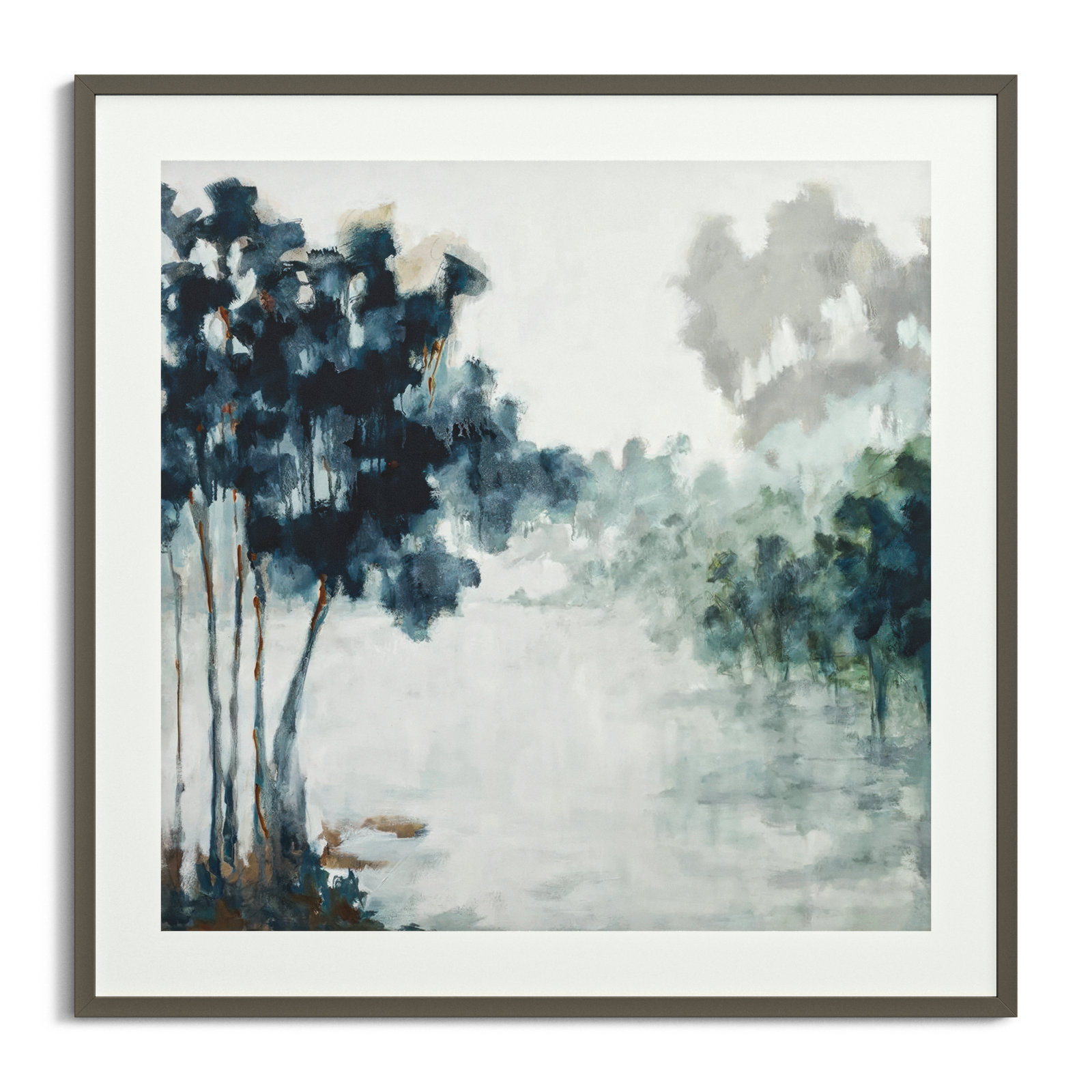 Soft Winter Light by Jacqueline Ellens, Gray Framed Paper, 33" H x 33" W