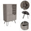 Bar Armoire à porte simple, huit porte-bouteilles encastrés, quatre pieds
