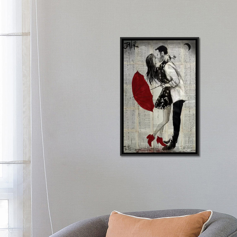 «Never Mind The Rain», reproduction sur toile, H 26 po x l 18 po x P 1,5 po, Toile avec cadre noir, Pas de tapis