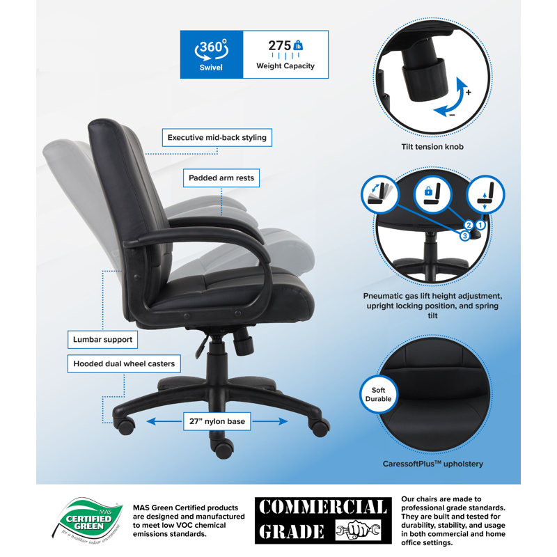 Black High Back Ergonomic Leather Executive Swivel Chair