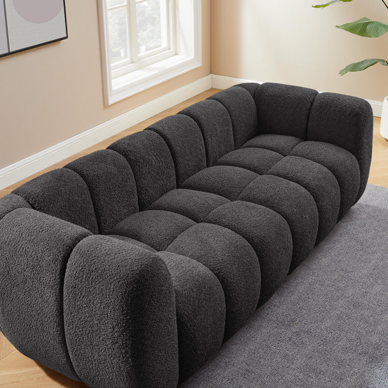 Canapé 89,76 po Boucle, Gris foncé