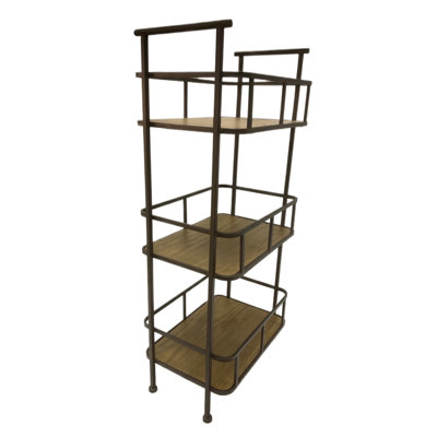 14.6" W 3-Tier Accent Storage Wooden Shelf