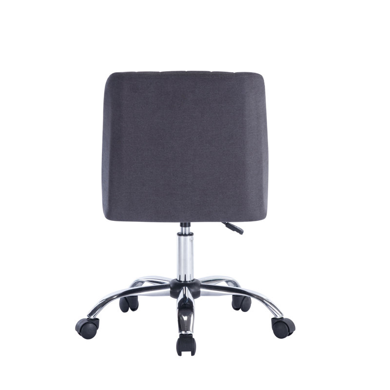 Nisa Fabric Office Chair with Chrome Base, Dark Gray