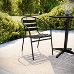 Siyam Modern Aluminum Slat Back Stacking Patio Chair