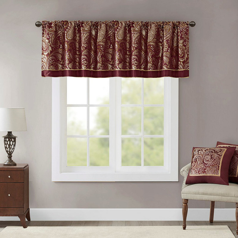Cantonnière jacquard 50 x 18 po, Bourgogne