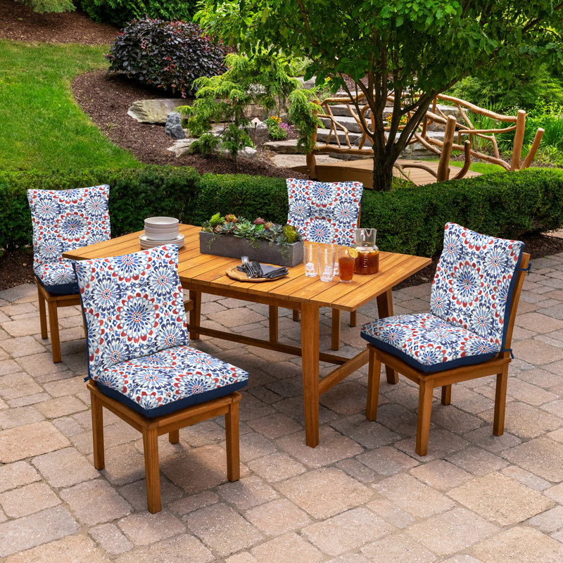 ARDEN EarthFIBER 1 - Piece Outdoor Seat/Back Cushion, Blue/Red/White