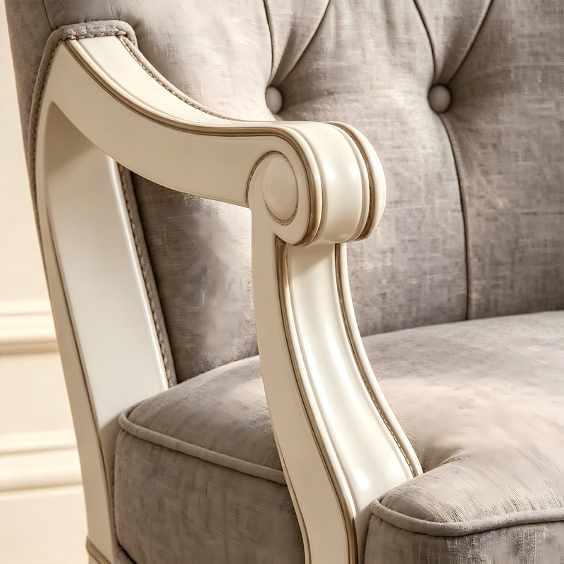 Fauteuil d'appoint rembourré en tissu gris