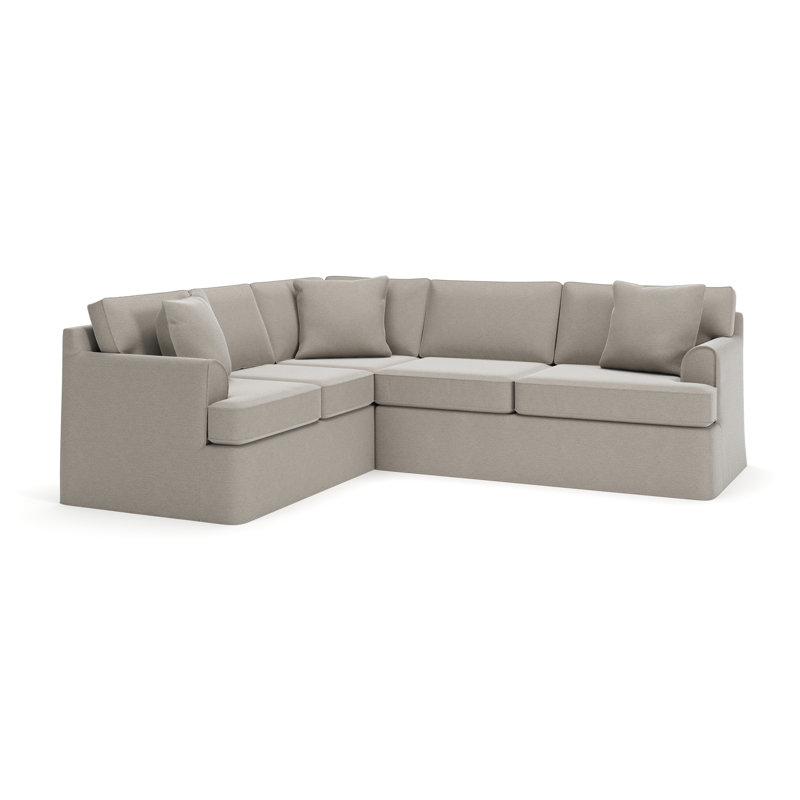 Canapé modulaire 2 pièces Conradina, Orienté à gauche (vu de face), Tissage natté lin Drusky Sustain®