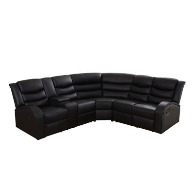 Canapé modulaire inclinable manuel 170 pièces avec console de rangement et porte-gobelets de 170 po de largeur