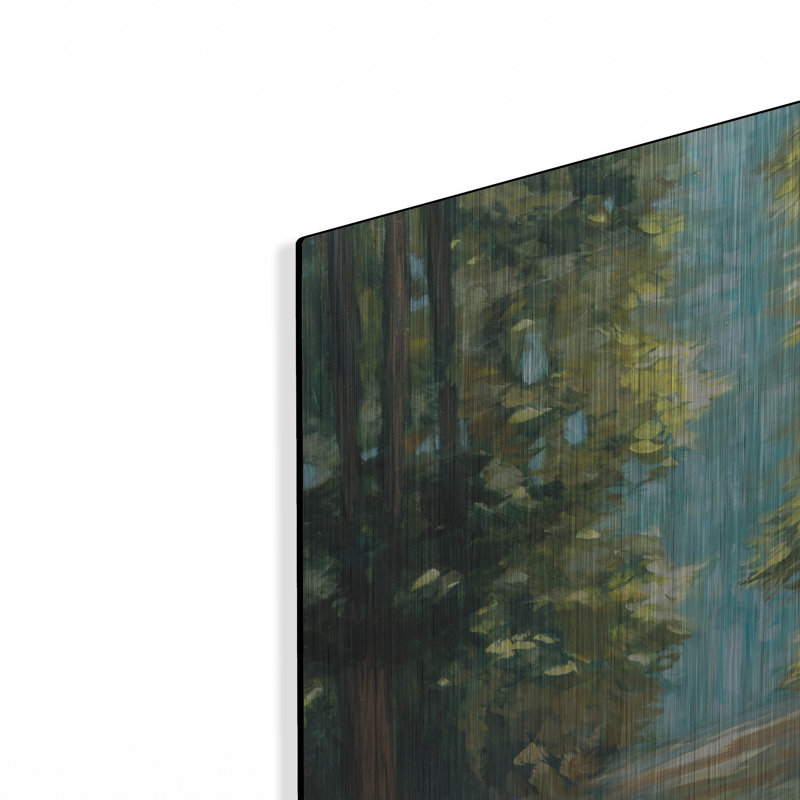 Art mural en métal «Sunlit Forest» par Julia Purinton, H 12 po x l 12 po