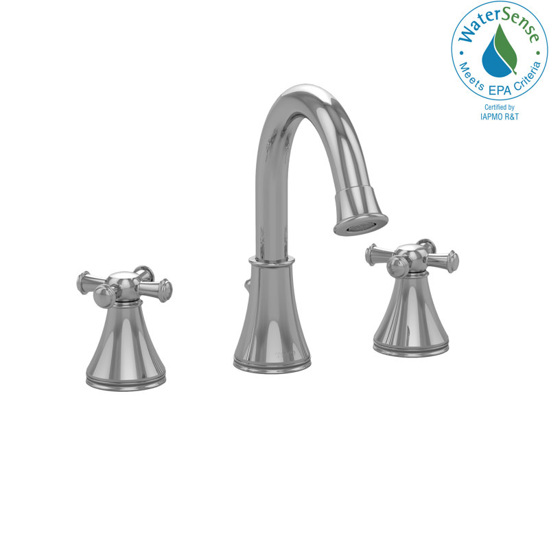 Elegant Vivian Polished Nickel Widespread Bathroom Faucet