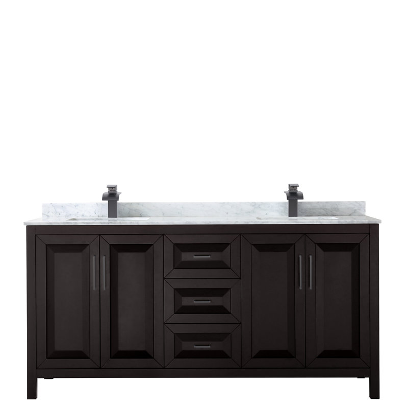 Daria 72'' W Double Vanity, Dark Espresso, Polished Chrome