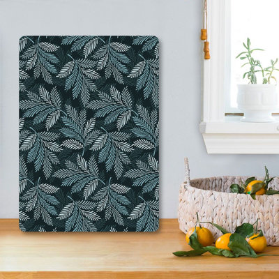Flourish Tempered Glass Cutting Board, 7.9 x 11.8 inches | 100% Antibacterial, Easy-Clean Surface, Non-Slip Silicone Feet | Perfect for Food Prep & Serving, Durable & Stylish Kitchen Essential, Not Dishwasher Safe