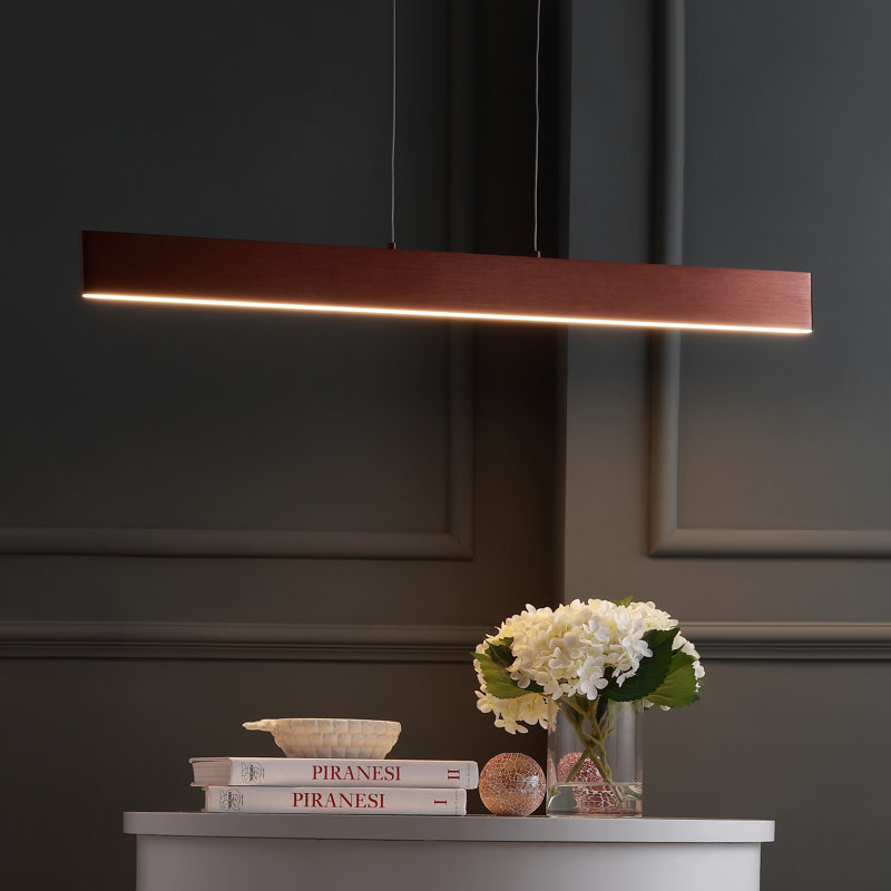 Daisetta 1 - Light LED Pendant, Anodized Bronze, 4.5" H x 40" W x 4.5" D