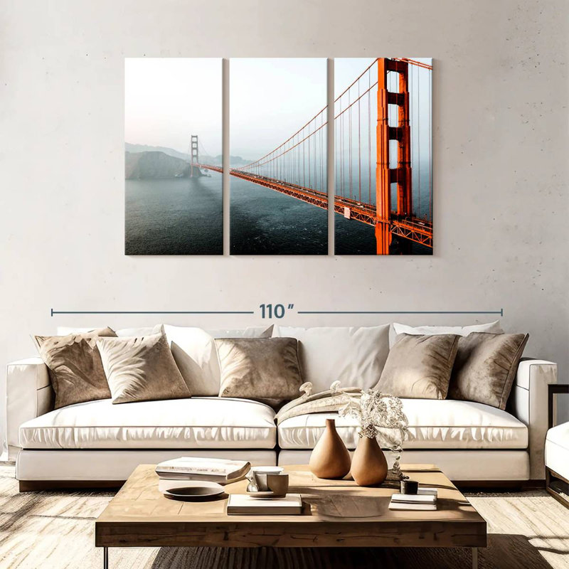 Hazy Golden Gate Bridge, 48" H x 74" W