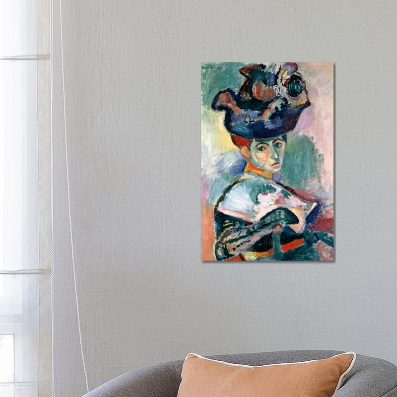 Woman In A Hat (1905) by Henri Matisse - Wrapped Canvas Painting, 66.04 cm H x 45.72 cm W x 1.91 cm D