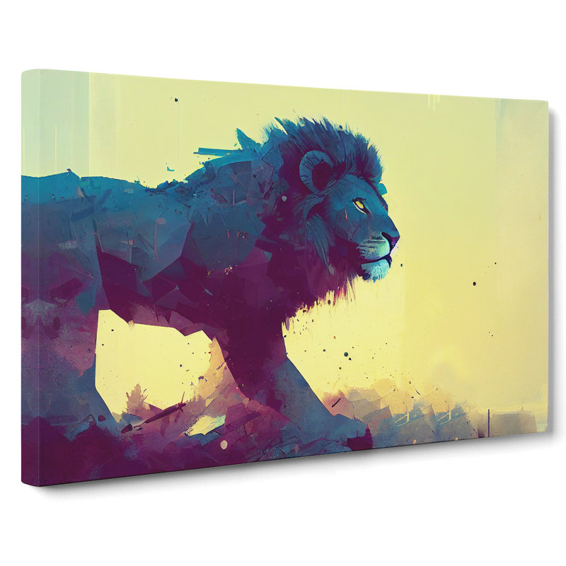 Lion Art Painting Vol.4 Abstract - Wrapped Canvas, 35cm H x 50cm W x 3cm D
