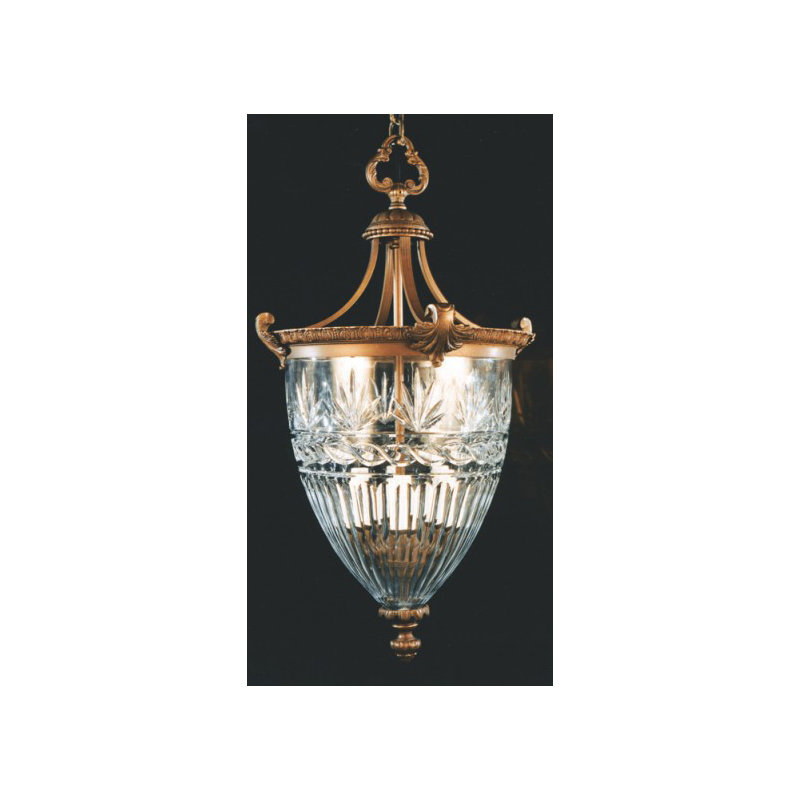 Aman 6 - Light Bowl Pendant, Antique French gold