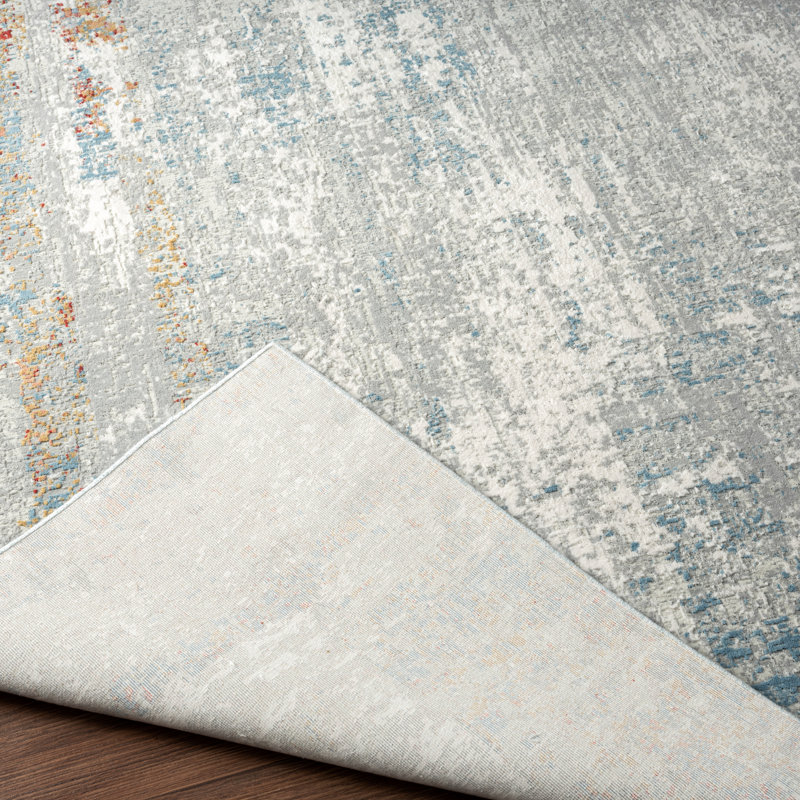 D Abstract Area Rug in Gray, Rectangle 8'6" x 11'6"
