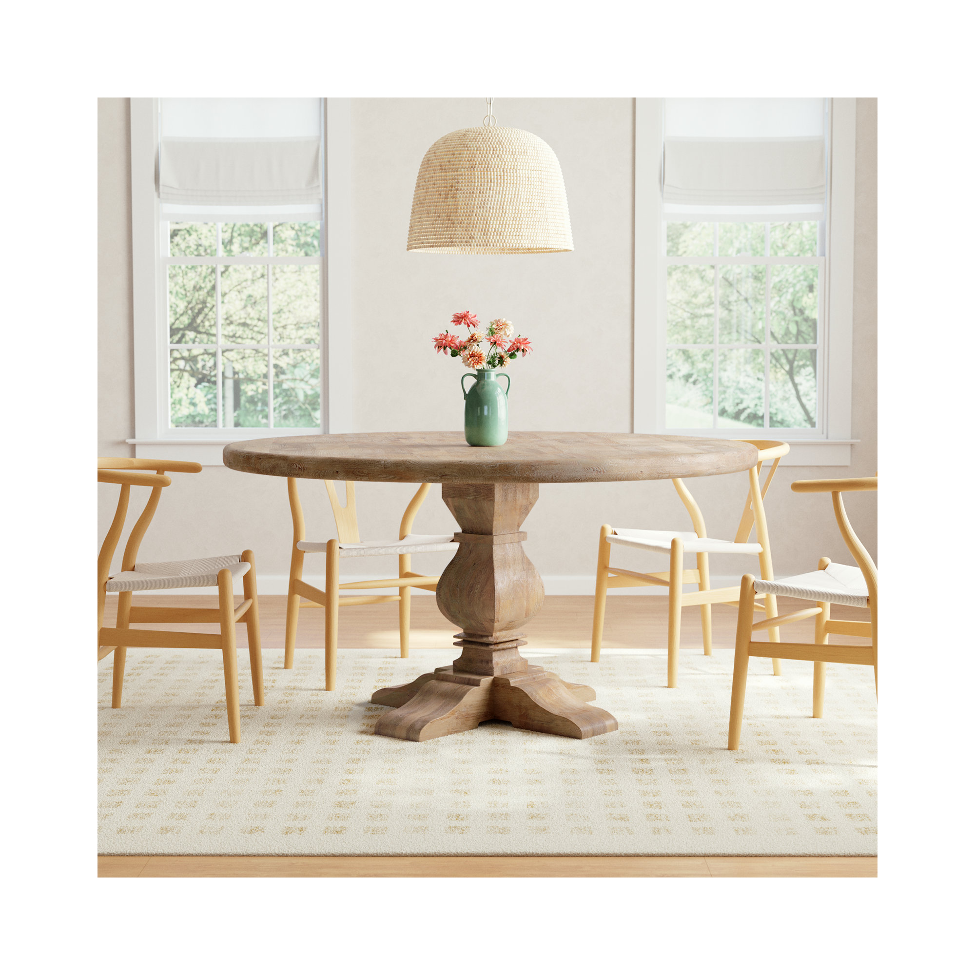 Lyons Round Dining Table, 60" W x 60" L