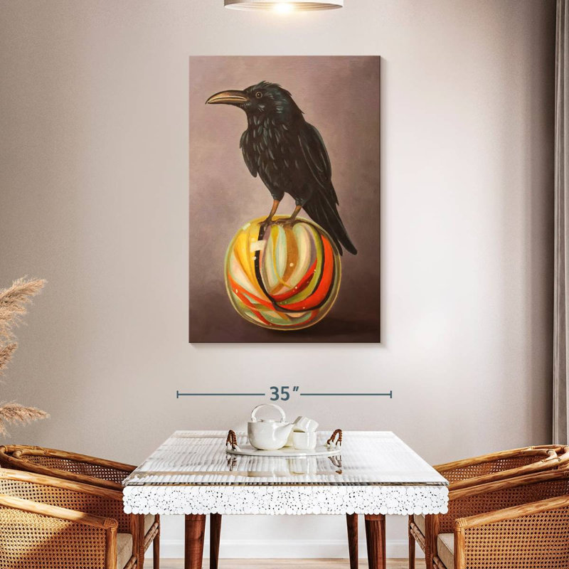 Brampt Crow On A Marble, 48" H x 32" W