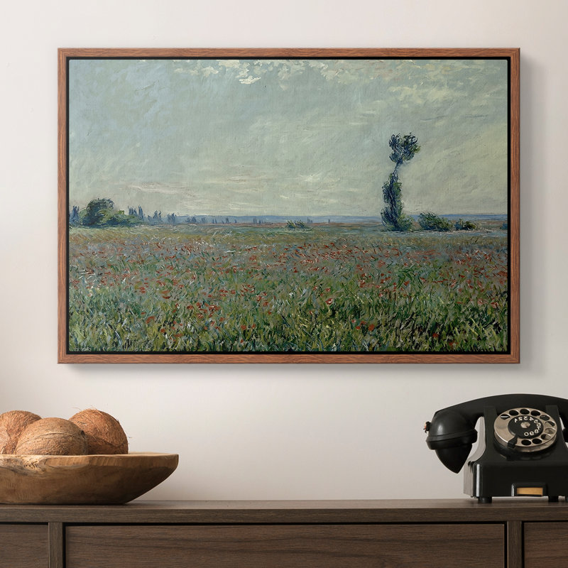 Champ de coquelicots, 1881 - Claude Monet, toile tendue avec châssis, Noyer, 16 x 24