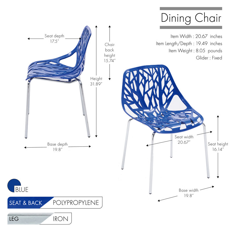 Chaise d'appoint empilable Sheppard, Bleu